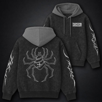 Hunter x Hunter Clean Black and Grey Washed Hoodie