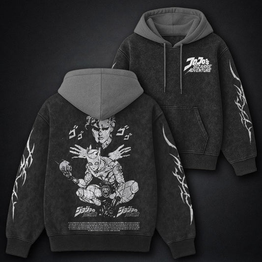JoJo Vintage Black and Grey Washed Hoodie