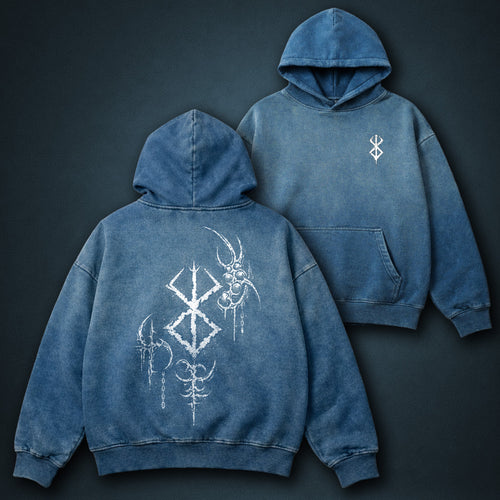Berserk Versatile Blue Faded Hoodie