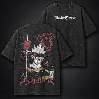 Black Clover Oversized Washed T-Shirt