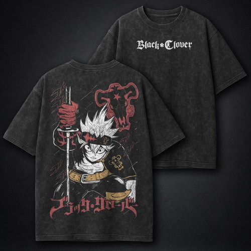Black Clover Oversized Washed T-Shirt