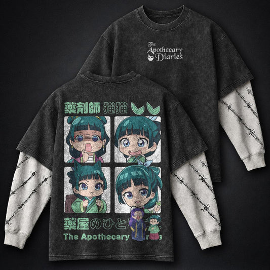 Apothecary Diaries Oversized Washed Double Sleeves T-Shirt