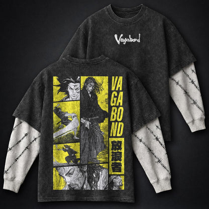 Vagabond Heavyweight Washed Double Sleeves T-Shirt