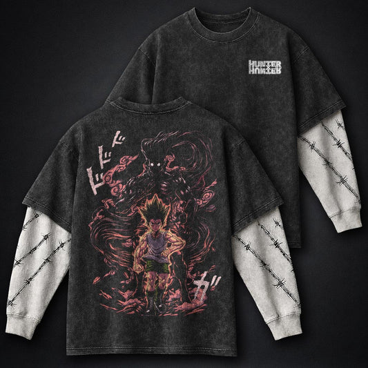 Hunter x Hunter Oversized Washed Double Sleeves T-Shirt