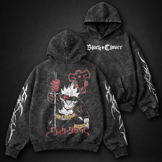 Black Clover Washed Washed Hoodie
