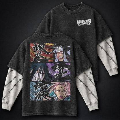 Naruto Luxe Washed Double Sleeves T-Shirt