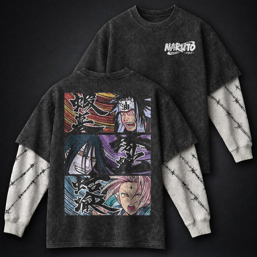 Naruto Luxe Washed Double Sleeves T-Shirt