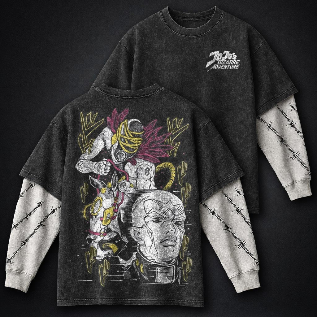 JoJo Signature Washed Double Sleeves T-Shirt
