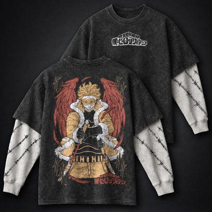 My Hero Academia Statement Washed Double Sleeves T-Shirt