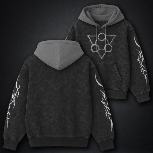 Gachiakuta Statement Black and Grey Washed Hoodie
