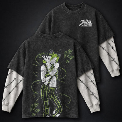JoJo Washed Washed Double Sleeves T-Shirt