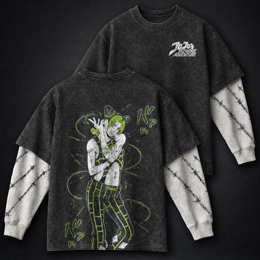 JoJo Washed Washed Double Sleeves T-Shirt