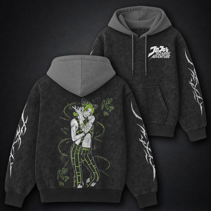 JoJo Premium Black and Grey Washed Hoodie