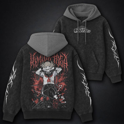 My Hero Academia Clean Black and Grey Washed Hoodie