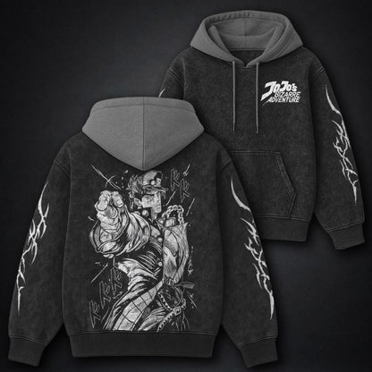 JoJo Heavyweight Black and Grey Washed Hoodie
