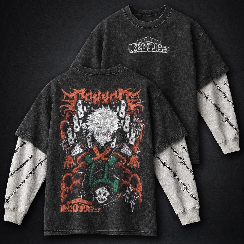 My Hero Academia Modern Washed Double Sleeves T-Shirt