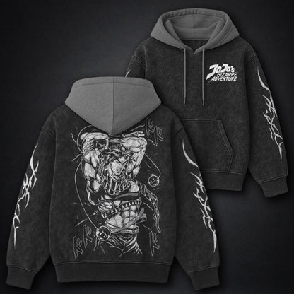 JoJo Cozy Black and Grey Washed Hoodie