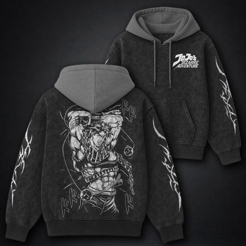 JoJo Cozy Black and Grey Washed Hoodie