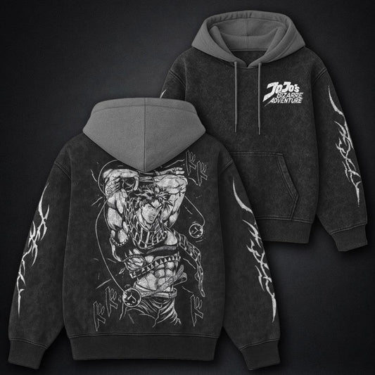 JoJo Cozy Black and Grey Washed Hoodie