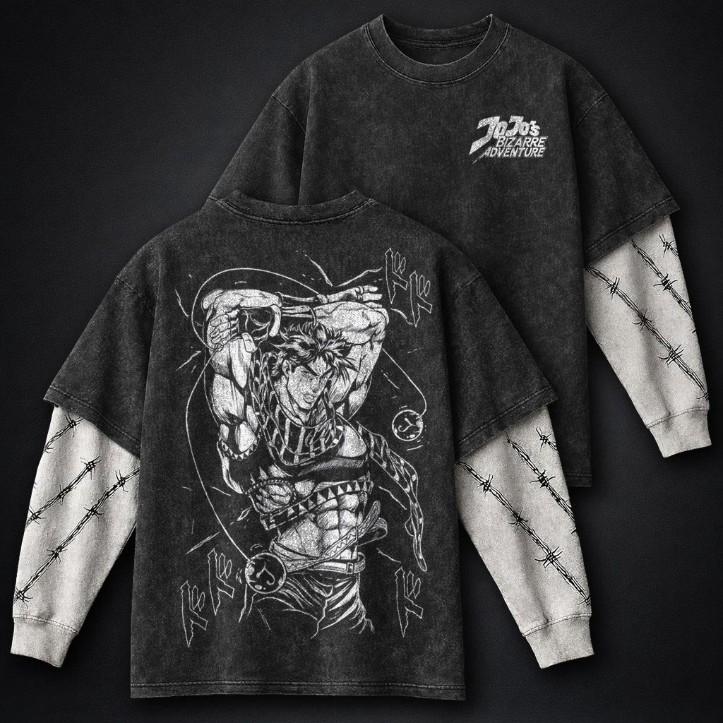 JoJo Lightweight Washed Double Sleeves T-Shirt