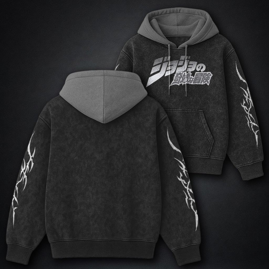 JoJo Timeless Black and Grey Washed Hoodie