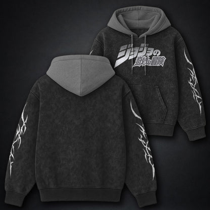 JoJo Timeless Black and Grey Washed Hoodie