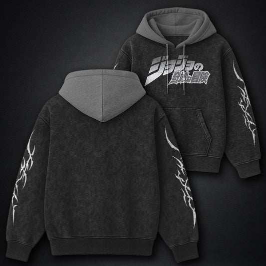 JoJo Timeless Black and Grey Washed Hoodie