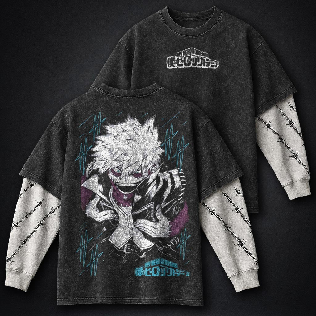 My Hero Academia Comfortable Washed Double Sleeves T-Shirt