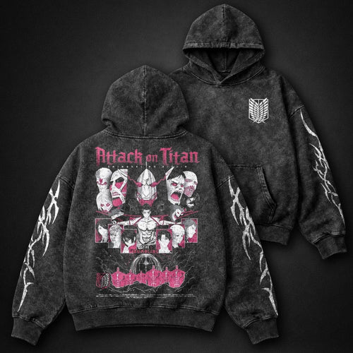 Attack on Titan Graphic Washed Hoodie