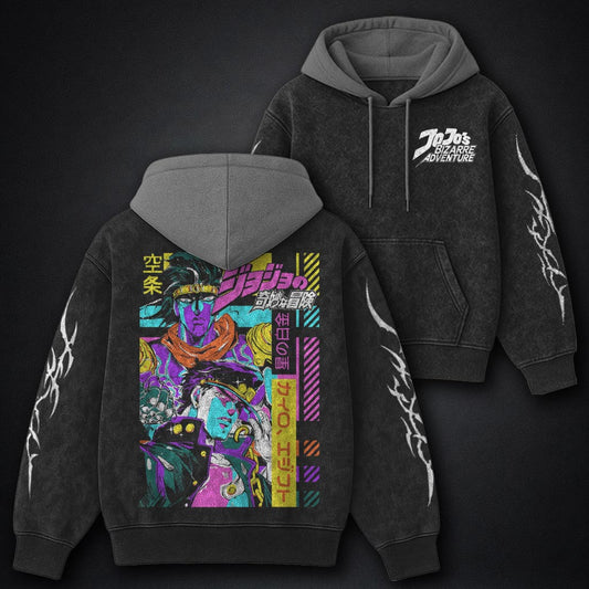 JoJo Clean Black and Grey Washed Hoodie