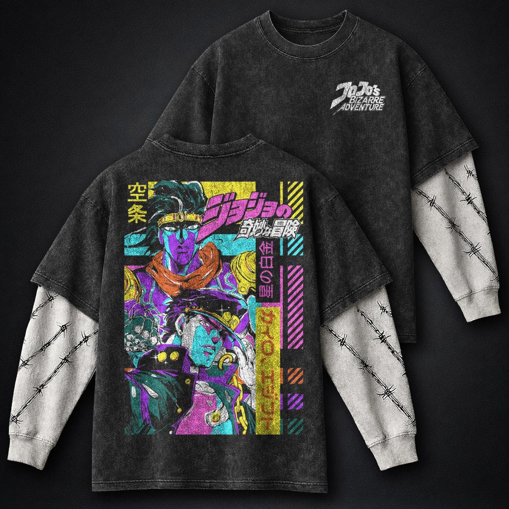 JoJo Classic Washed Double Sleeves T-Shirt