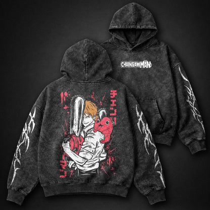 Chainsaw Man Relaxed Washed Hoodie