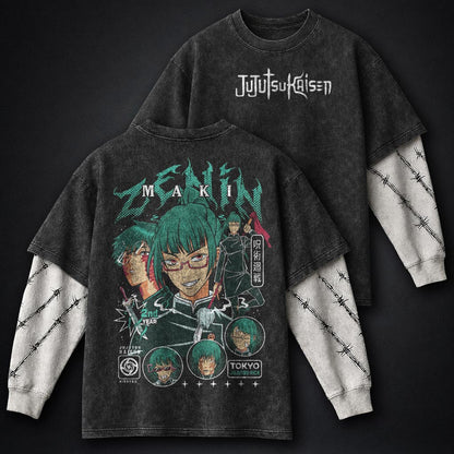 Jujutsu Kaisen Bold Washed Double Sleeves T-Shirt