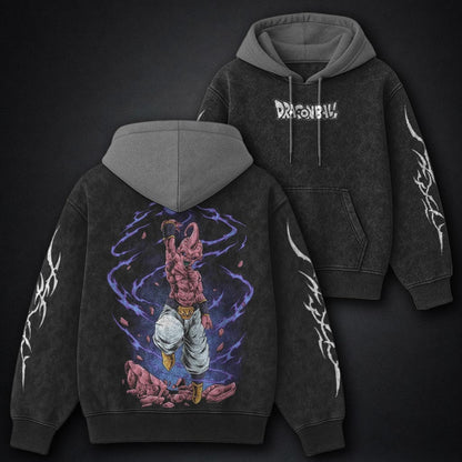 Dragon Ball Premium Black and Grey Washed Hoodie