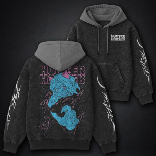 Hunter x Hunter Essential Black and Grey Washed Hoodie