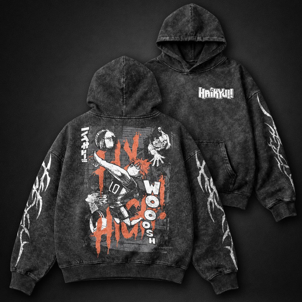 Haikyuu Oversized Washed Hoodie