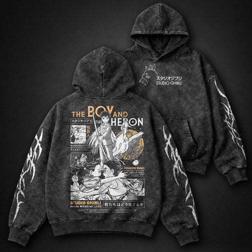 Ghibli Graphic Washed Hoodie