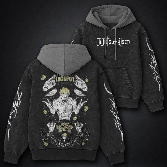 Jujutsu Kaisen Everyday Black and Grey Washed Hoodie