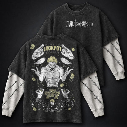 Jujutsu Kaisen Statement Washed Double Sleeves T-Shirt