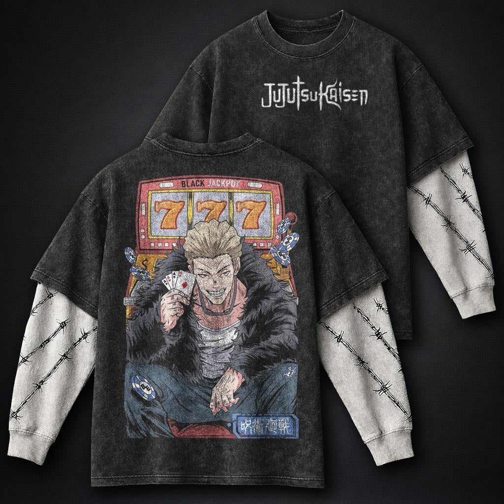 Jujutsu Kaisen Cozy Washed Double Sleeves T-Shirt