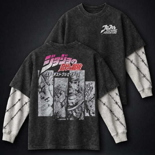 JoJo Essential Washed Double Sleeves T-Shirt