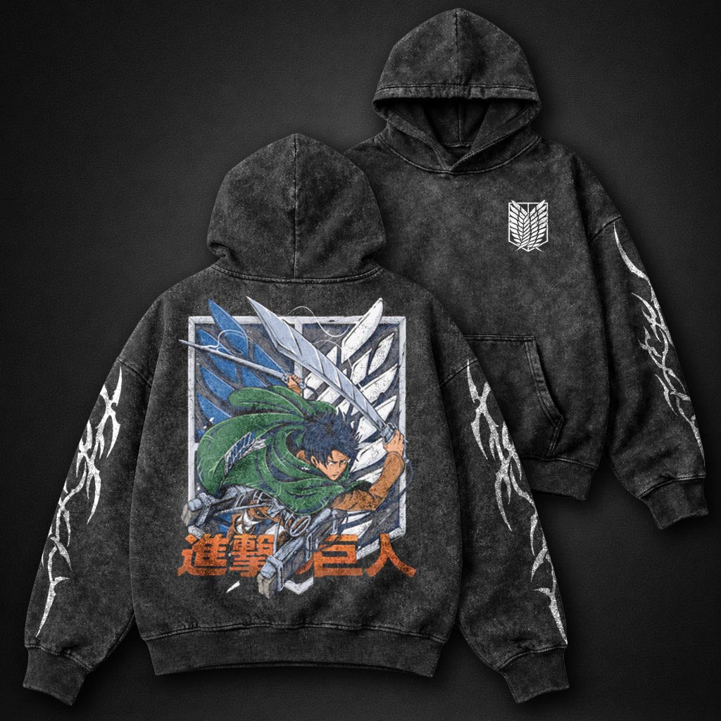 Attack on Titan Relaxed Washed Hoodie