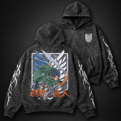 Attack on Titan Relaxed Washed Hoodie
