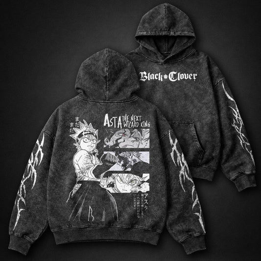 Black Clover Graphic Washed Hoodie