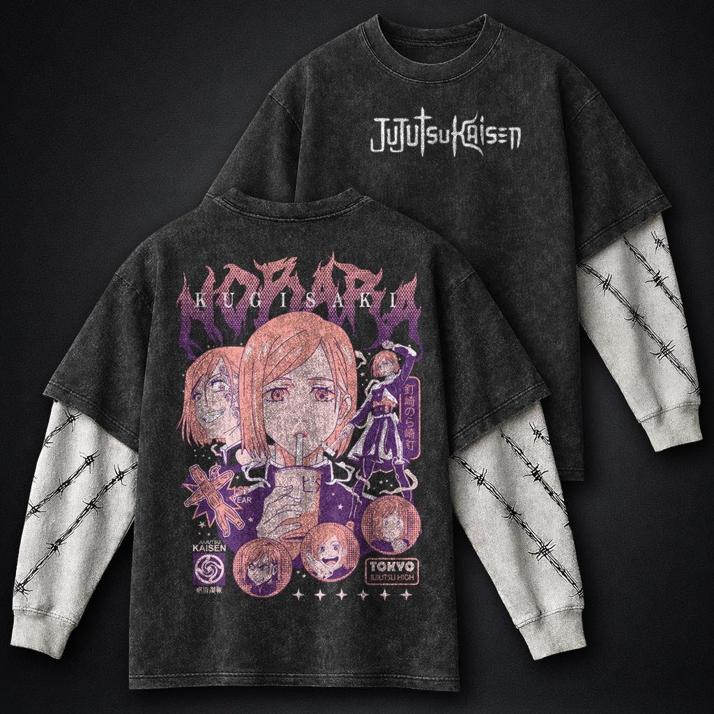 Jujutsu Kaisen Relaxed Washed Double Sleeves T-Shirt