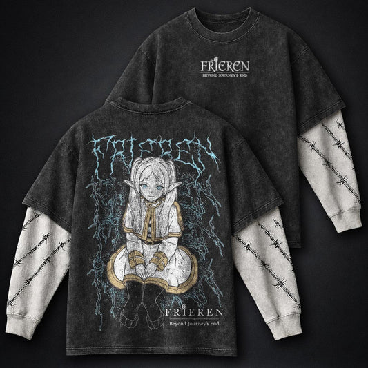 Frieren Washed Washed Double Sleeves T-Shirt