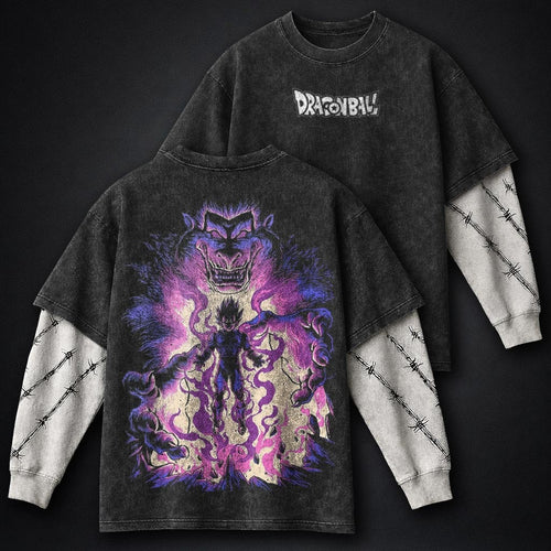 Dragon Ball Vintage Washed Double Sleeves T-Shirt