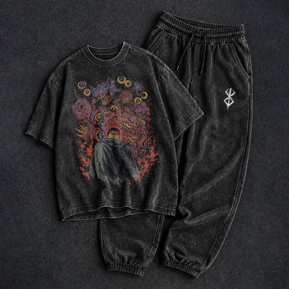Berserk Washed Black T-Shirt and Joggers Combo