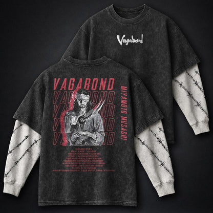 Vagabond Lightweight Washed Double Sleeves T-Shirt