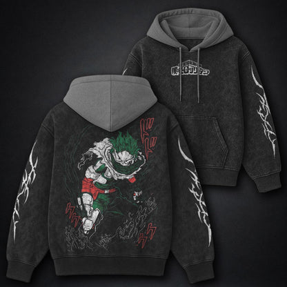 My Hero Academia Everyday Black and Grey Washed Hoodie